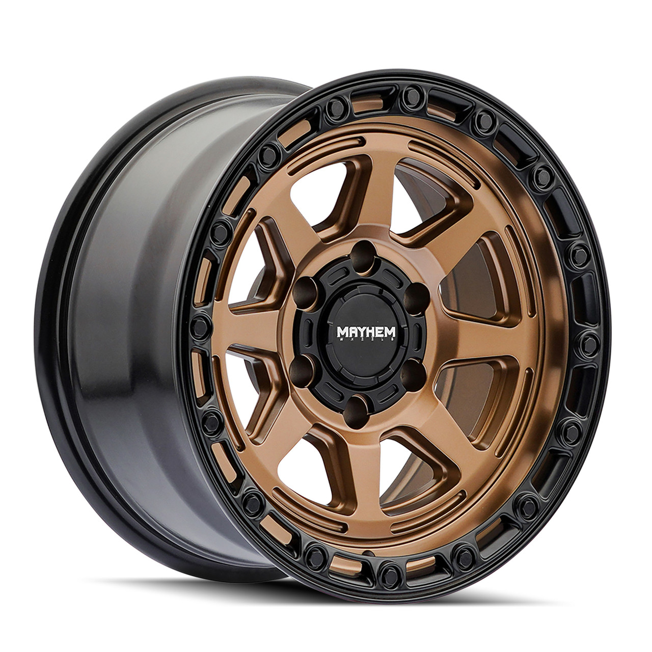 Set 4 17" Mayhem Ridgeline 17x8.5 6x5.5 -6mm Satin Bronze Lifted Truck SUV Rims
