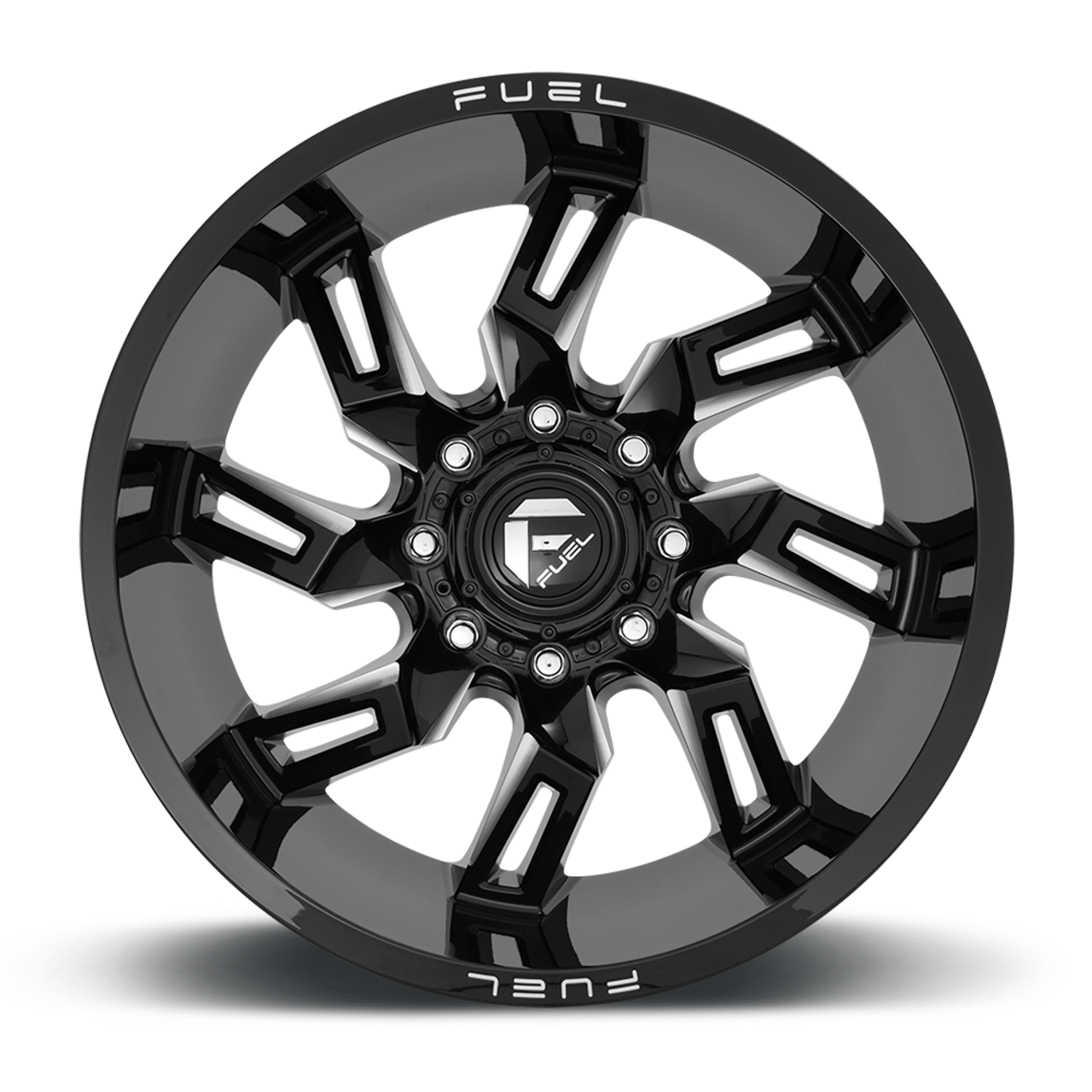 Fuel 1PC D747 Lockdown 20x10 6x5.5 Gloss Black Milled Wheel 20" -18mm Rim