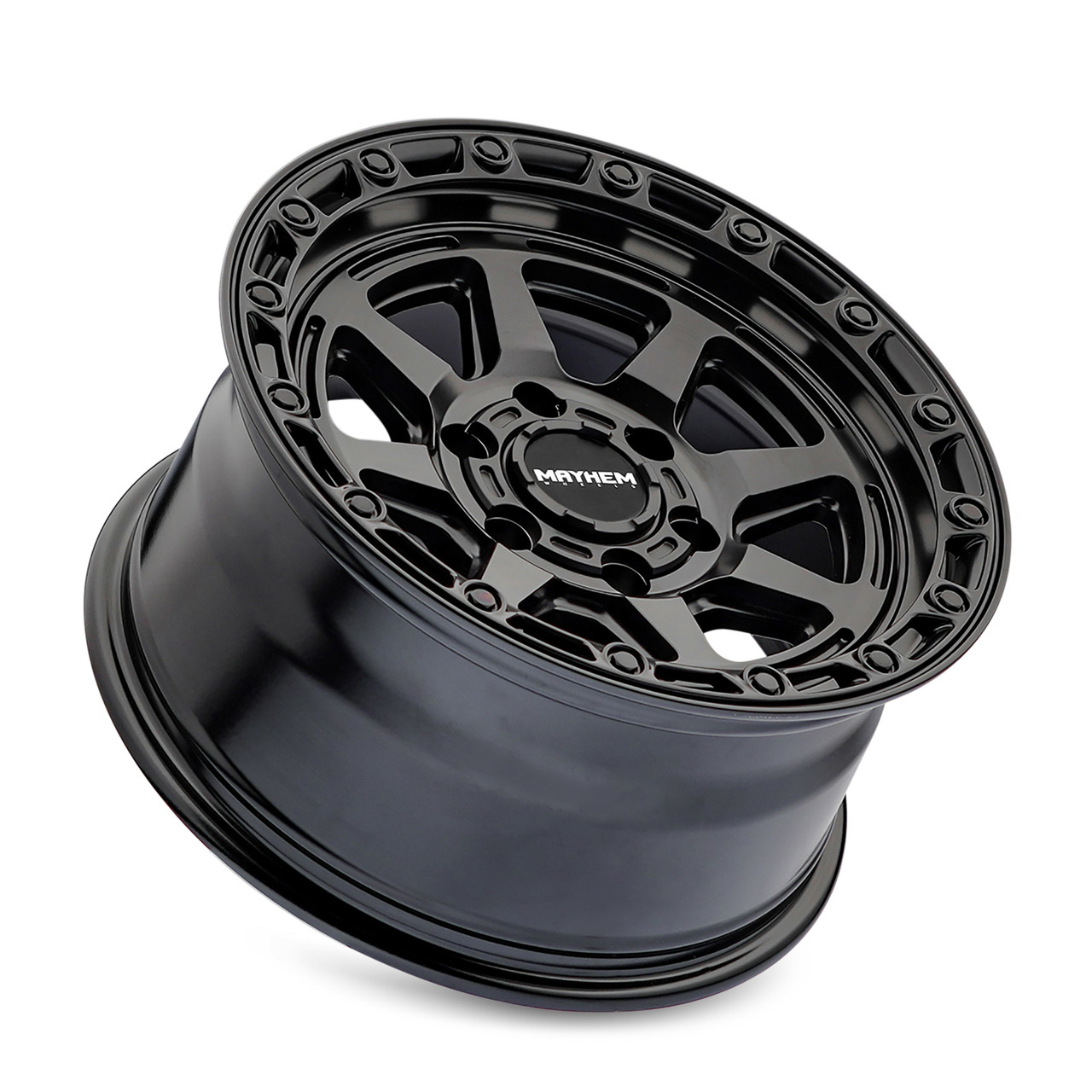 Set 4 17" Mayhem Ridgeline Satin Black 17x8.5 Wheels 6x135 Lifted Rims -6mm