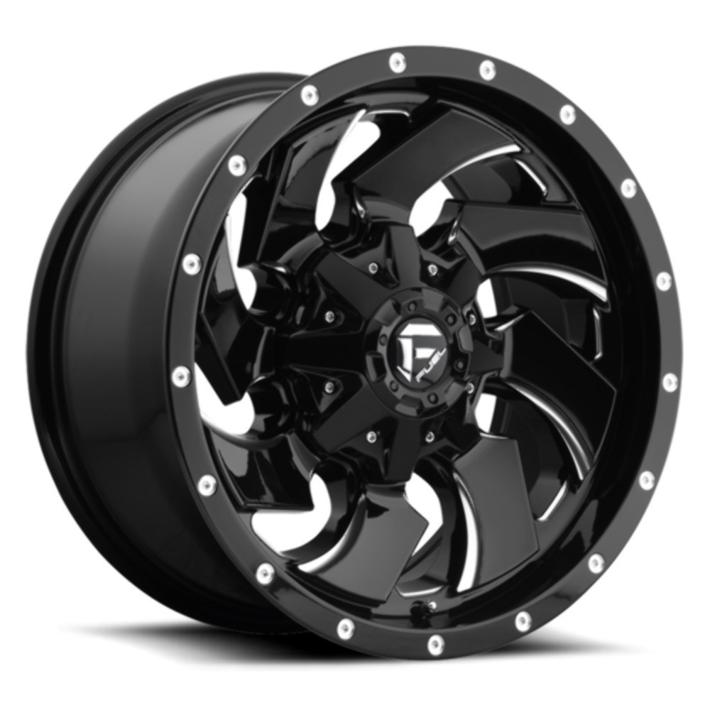 20" Fuel 1PC D574 Cleaver 20x9 5x5.5 5x150 Gloss Black Milled Wheel 1mm Rim