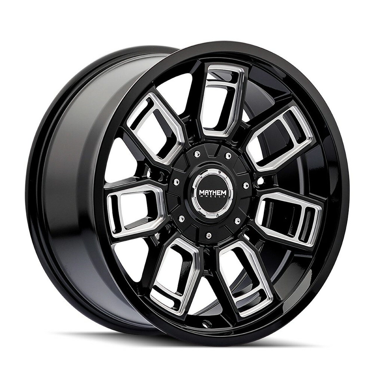 20" Mayhem Ordinance Gloss Black Milled 20x9 Wheel 5x5 5x5.5 Truck Rim 0mm