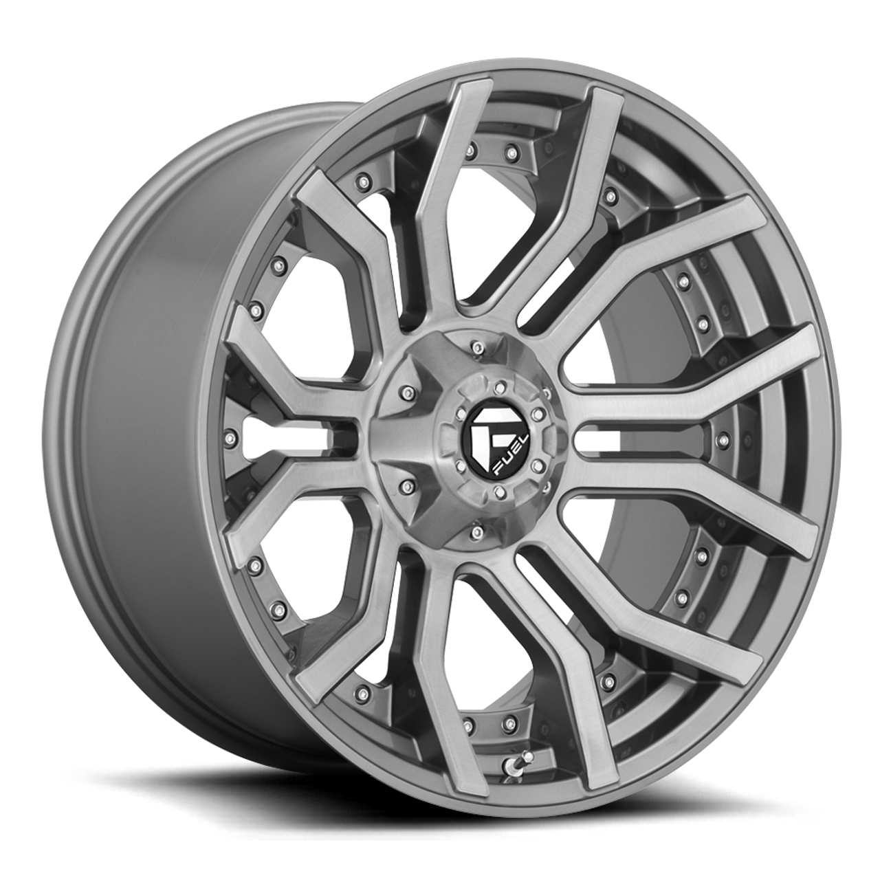 Fuel  D713 Rage Platinum 24x12 8x170 Brushed Gun Metal Tinted Wheel 24" -44