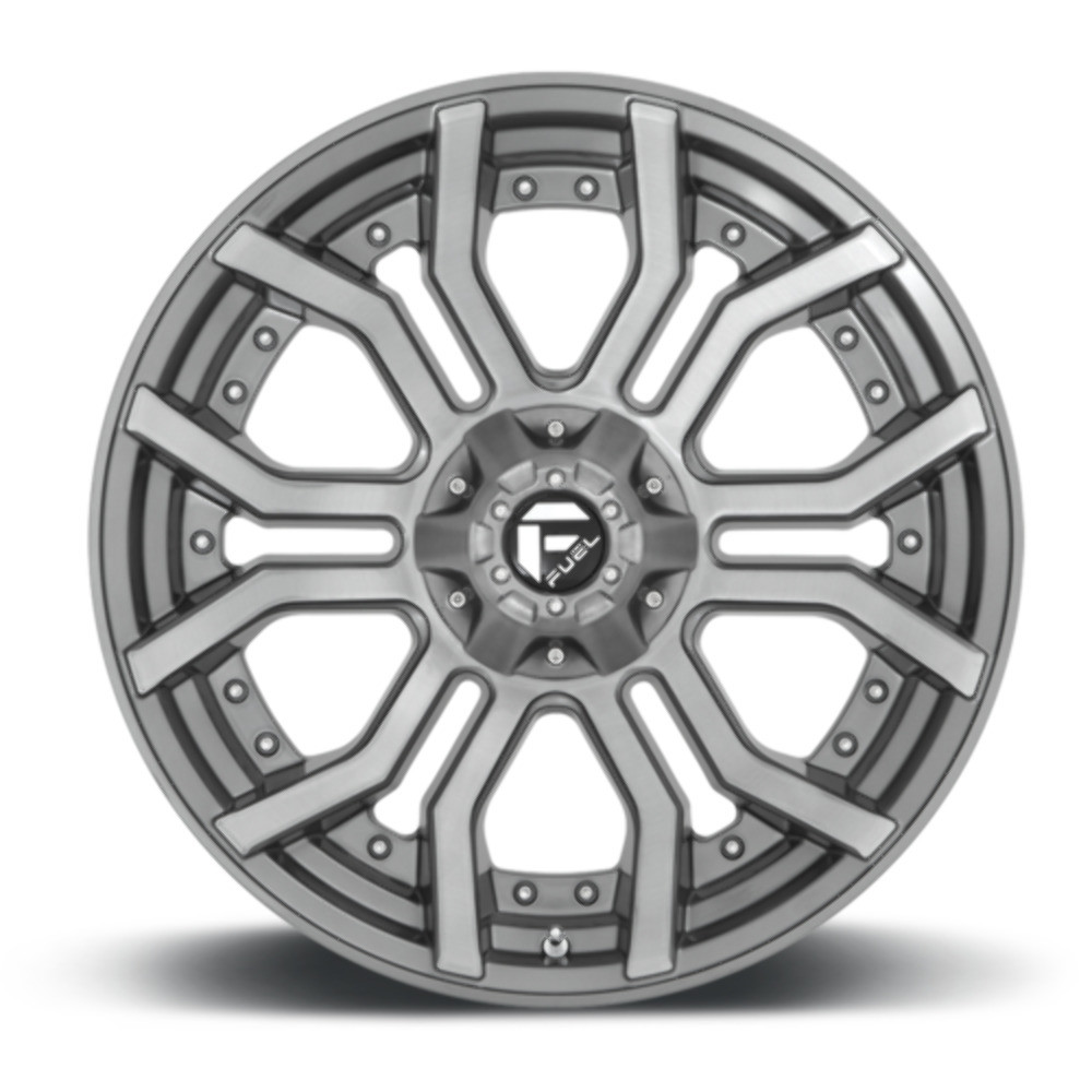 Fuel  D713 Rage Platinum 22x10 5x5 5x5.5 Brushed Gun Metal Tinted Wheel 22"