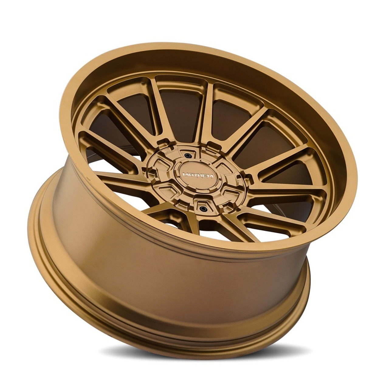 Set 4 18" Mayhem Intrepid Satin Bronze 18x9 Wheels 8x180 Lifted Truck Rims -12mm