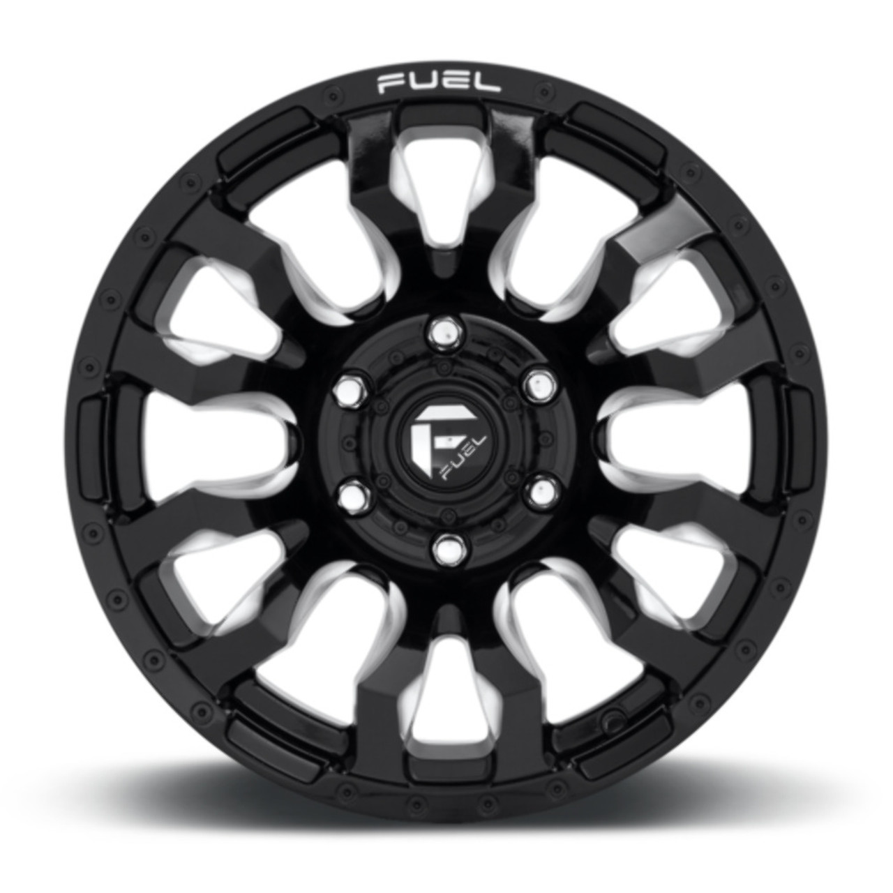 17" Fuel 1PC D673 Blitz 17x9 6x5.5 -12mm Gloss Black Milled Wheel Lifted Rim