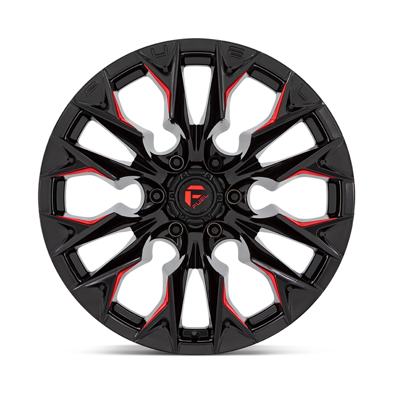 Fuel  D823 Flame 22x10 6x135 Gloss Black Milled Candy Red Wheel 22" -18mm