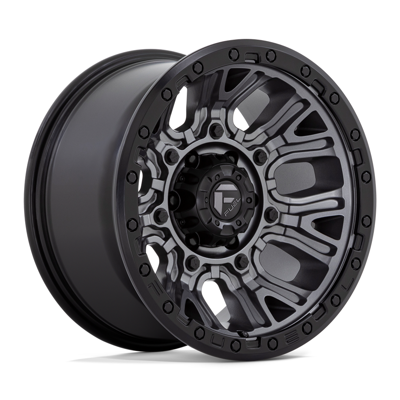 Fuel  D825 Traction 20x9 8x180 Matte Gunmetal Black Ring 20" 1mm For Chevy GMC Fuel  D825 Traction 20x9 8x180 Matte Gunmetal Black Ring 20" 1mm For Chevy GMC