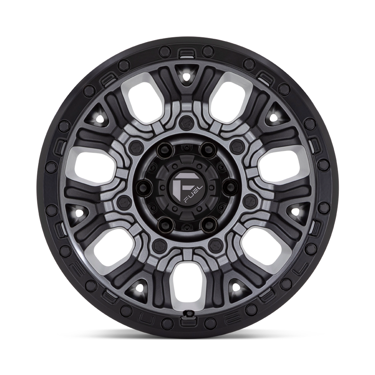 Fuel  D825 Traction 20x9 8x180 Matte Gunmetal Black Ring 20" 1mm For Chevy GMC Fuel  D825 Traction 20x9 8x180 Matte Gunmetal Black Ring 20" 1mm For Chevy GMC