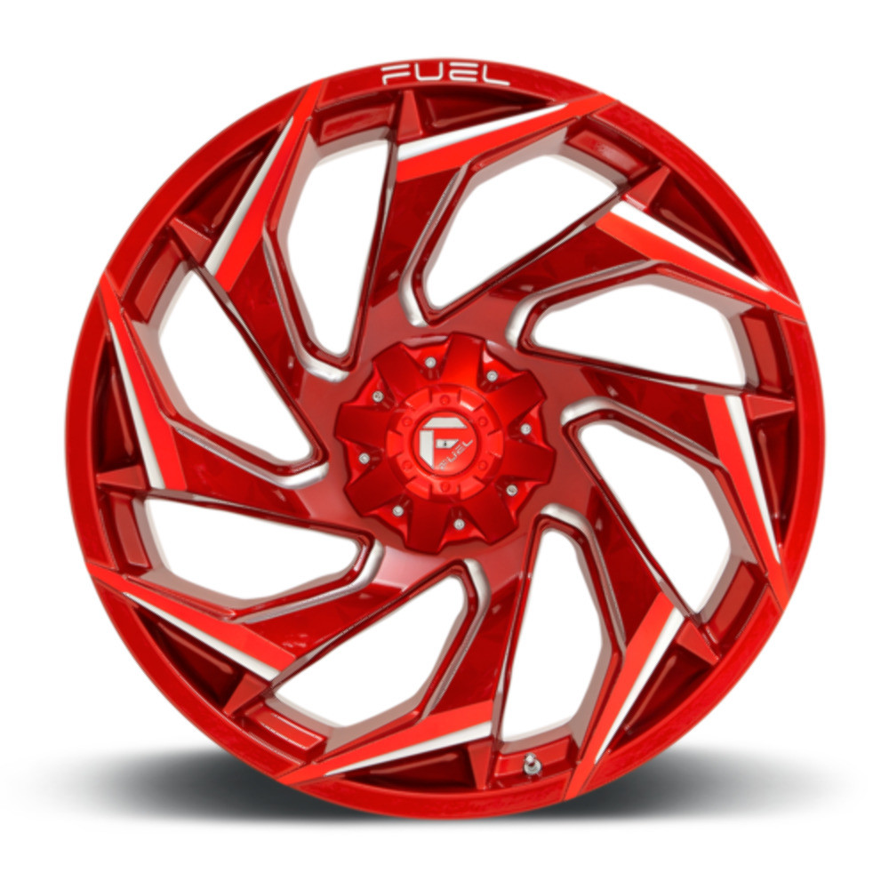 Fuel 1PC D754 Reaction 22x12 8x180 Candy Red Milled Wheel 22" -44mm Rim