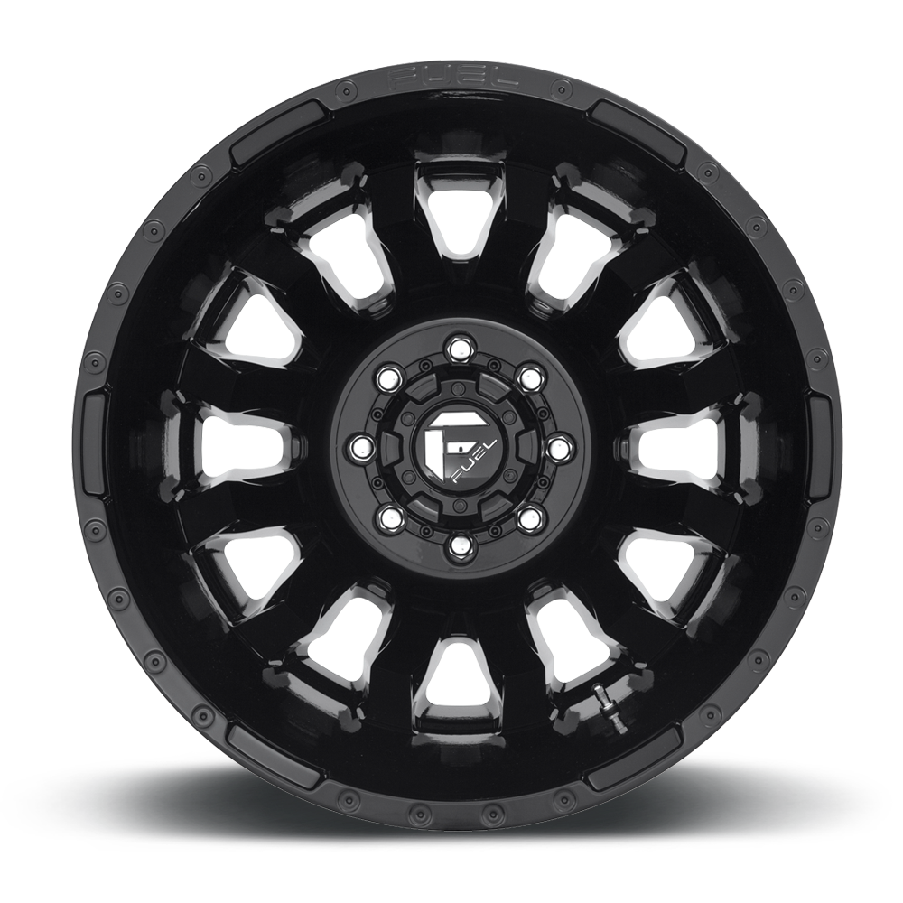 20" Fuel 1PC D675 Blitz 20x8.25 8x200 Gloss Black Wheel -202mm Rear Dually Rim