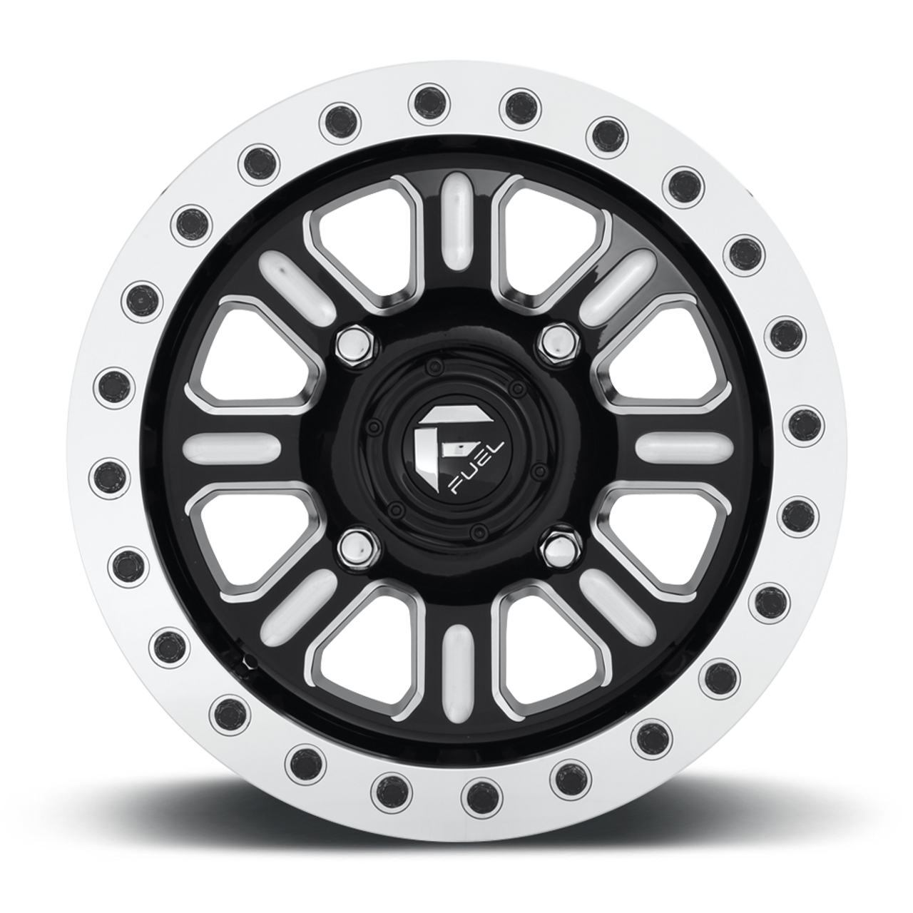 Fuel UTV D910 Hardline Beadlock 15x7 4x156 Gloss Black Milled Wheel 15" 38mm Rim