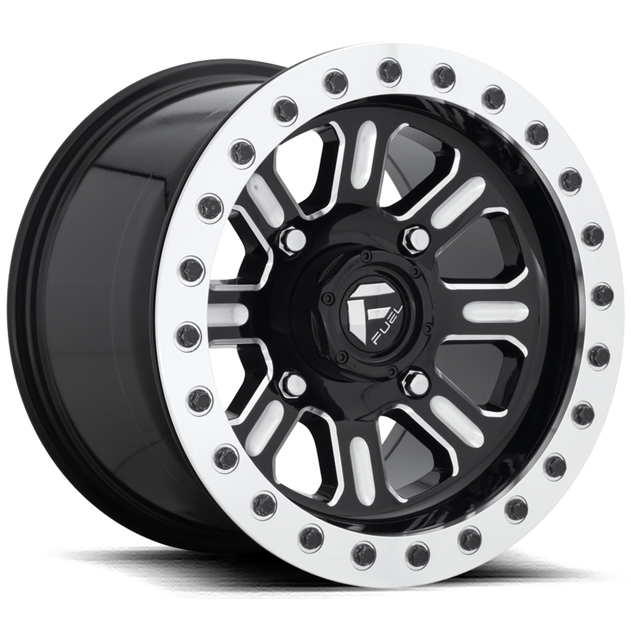 Fuel UTV D910 Hardline Beadlock 15x7 4x156 Gloss Black Milled Wheel 15" 38mm Rim