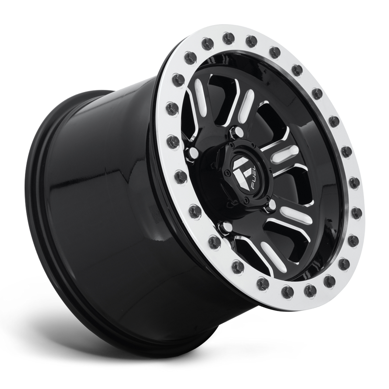 Fuel UTV D910 Hardline Beadlock 15x7 4x156 Gloss Black Milled Wheel 15" 38mm Rim