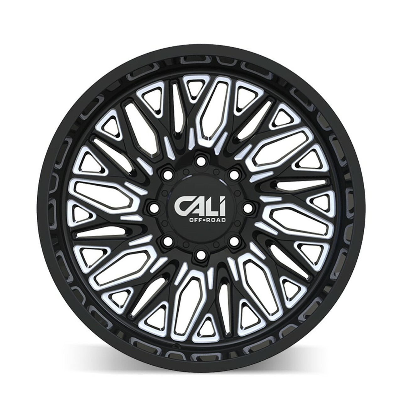 22" Cali Off-Road Crusher Gloss Black Milled 22x10 Wheel 6x5.5 Lifted Rim -19mm