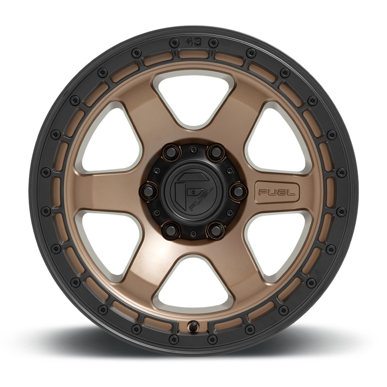 Fuel 1PC D751 Block 17x9 5x5.0 Matte Bronze With Black Ring Wheel 17" -12mm Rim