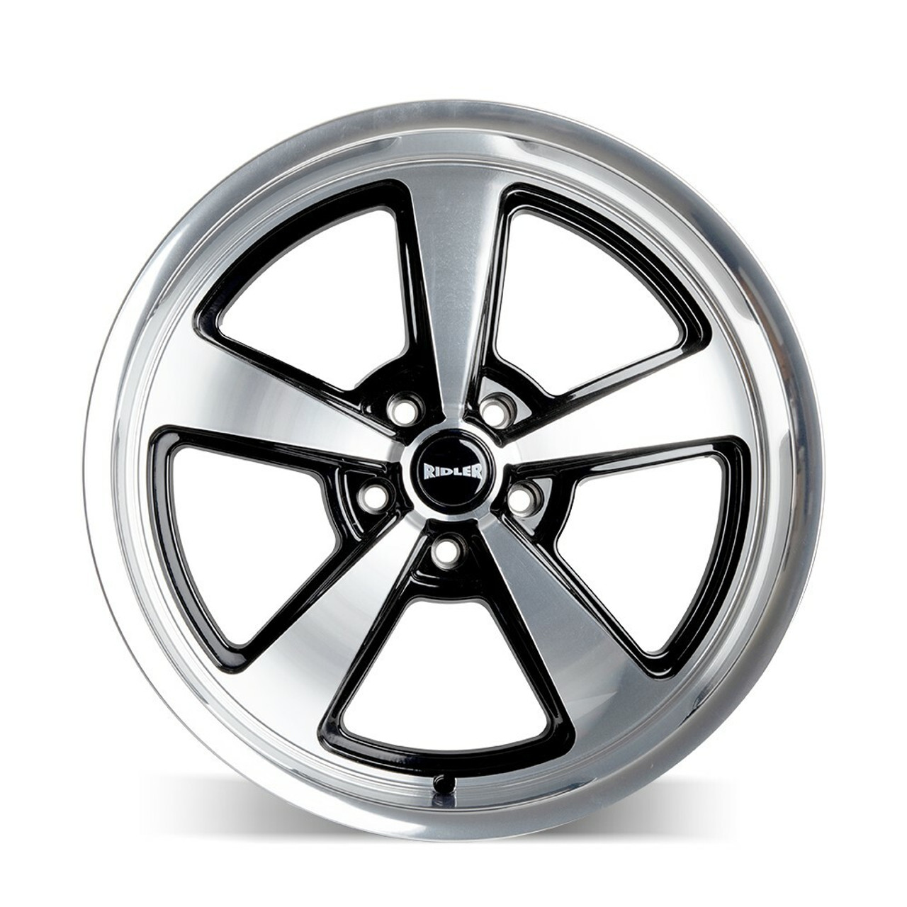 20" Ridler 652 Gloss Black Diamond Cut Face & Lip 20x8.5 Wheel 5x4.5 Rim 0mm