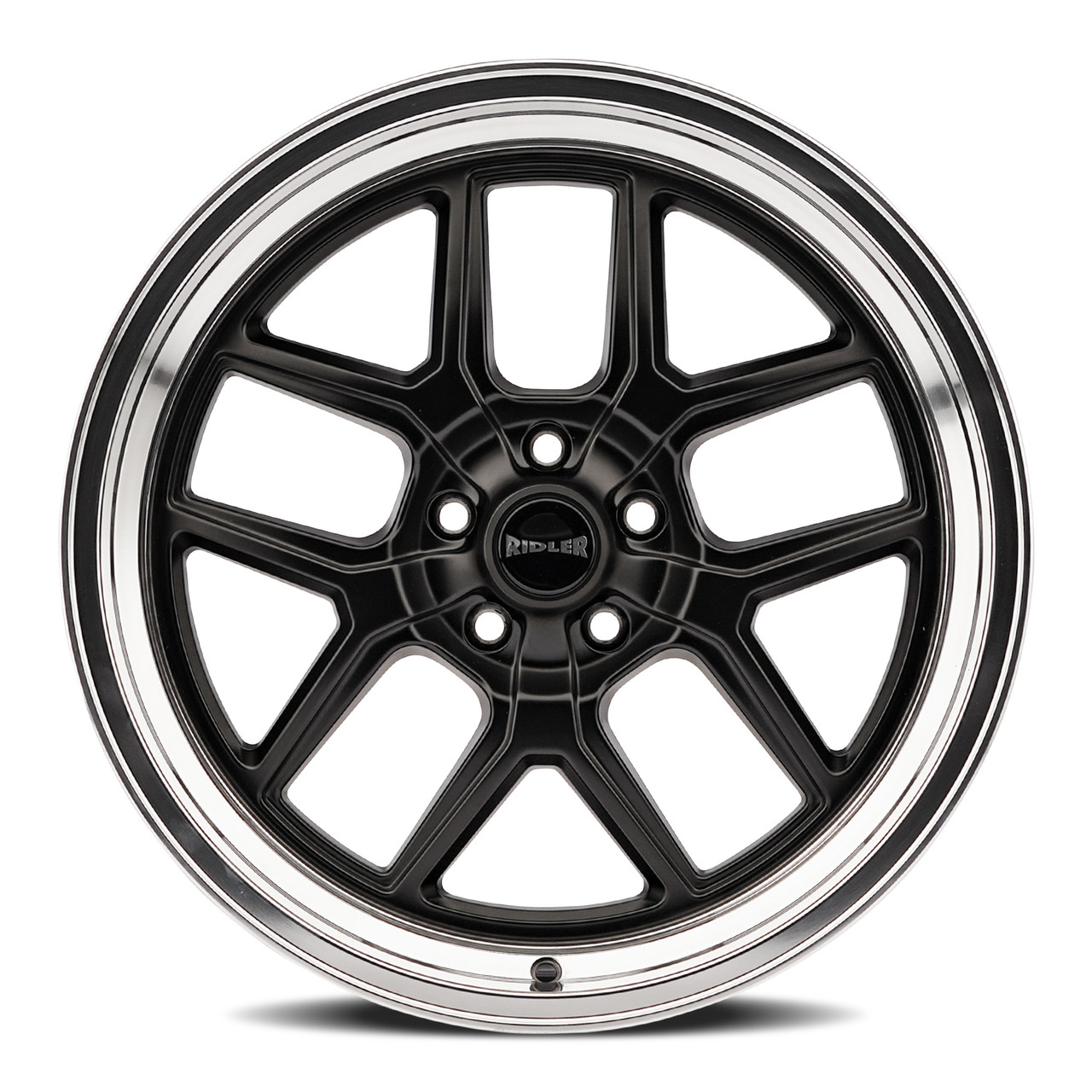 17" Ridler 610 Matte Black Polished Lip 17x8 Wheel 5x120.65 Rim 0mm
