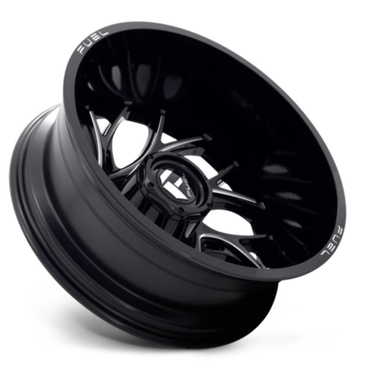 Fuel 1PC D741 Runner 20x8.25 8x6.5 Gloss Black Milled Wheel 20" -265mm Rim