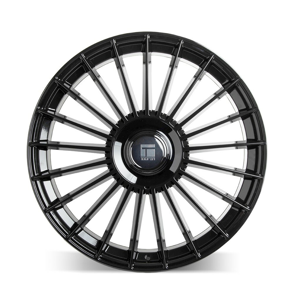 24" Touren TR10 Gloss Black 24x10 5x4.5 5x5 35mm Rim Truck Wheel w Floating Caps