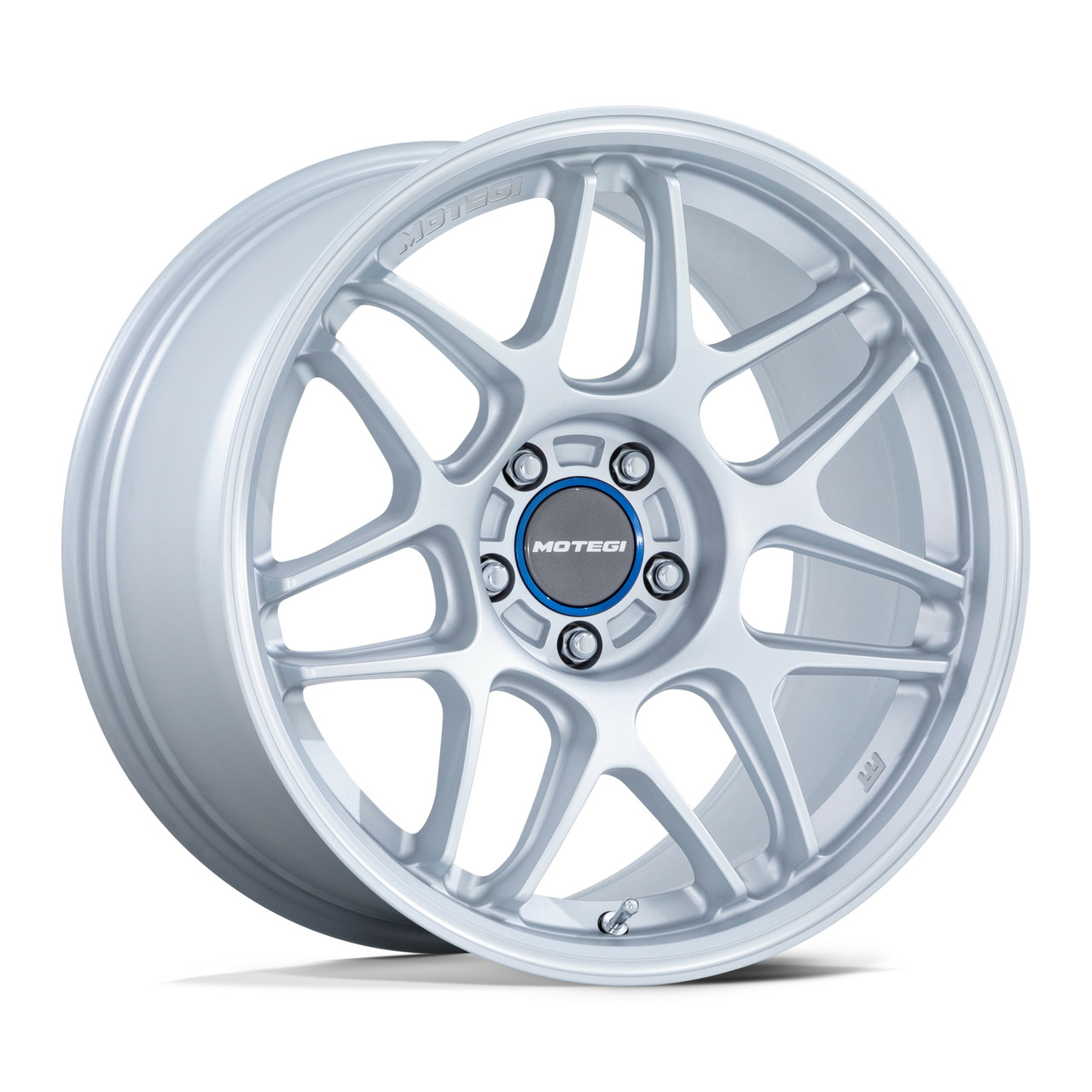 18" Motegi MR158 Tsubaki Hyper Silver W/ Machined Lip 18x9.5 Wheel 5x120 35mm