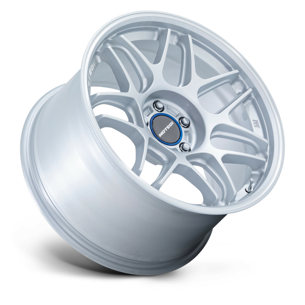 18" Motegi MR158 Tsubaki Hyper Silver W/ Machined Lip 18x9.5 Wheel 5x120 35mm