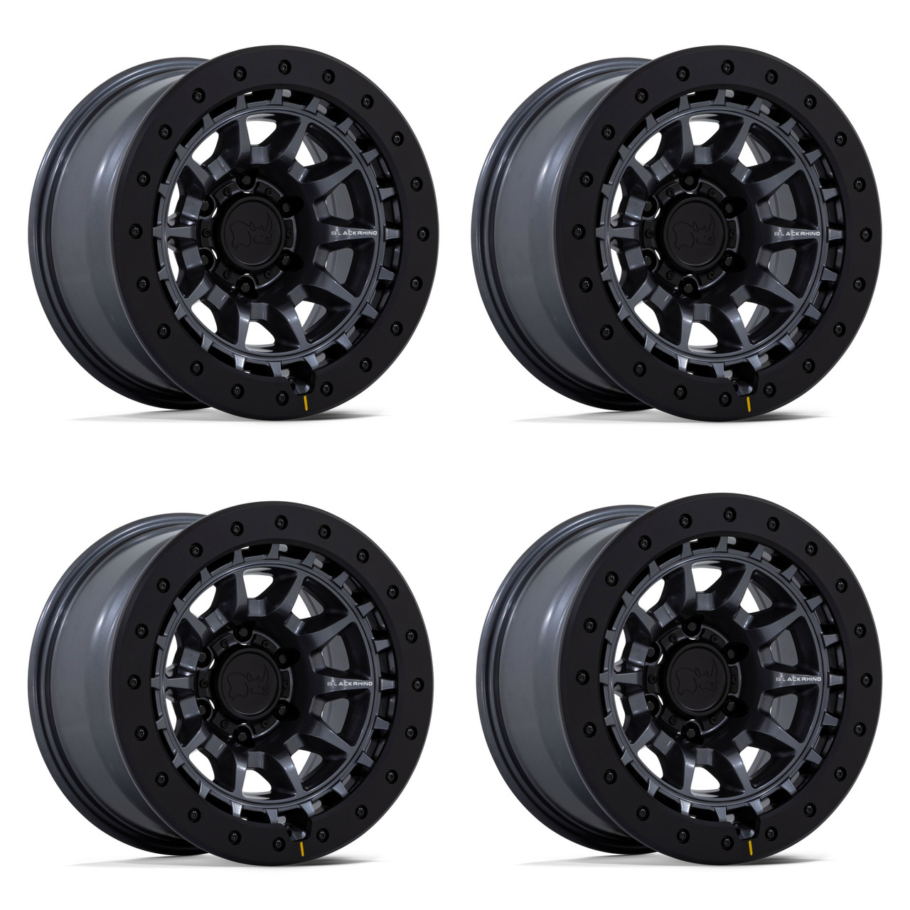 Set 4 Black Rhino BR016 Tusk 17x8.5 Matte Gunmetal Wheels 6x5.5 17" 0mm Rims