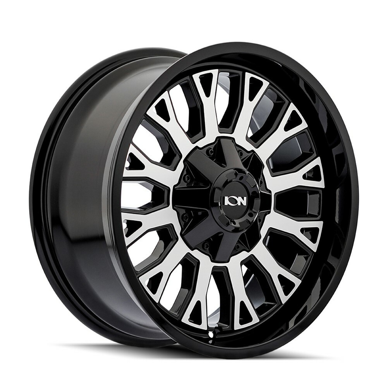20" Ion 152 Gloss Black Machined 20x9 Wheel 5x5 5x5.5 0mm For Jeep Dodge Ram Rim