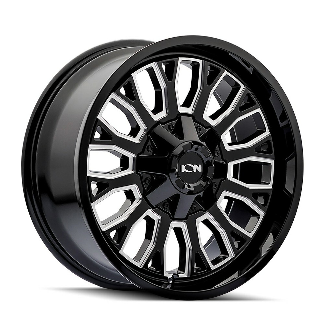 Set 4 20" Ion 152 Gloss Black Milled 20x9 Wheels 6x5.5 6x135 Truck Suv Rims 0mm