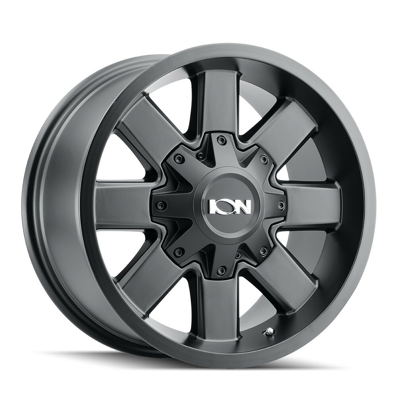 18" Ion 141 Satin Black 18x9 Wheel 8x6.5 18mm For Chevy GMC Ram Ford Truck Rim
