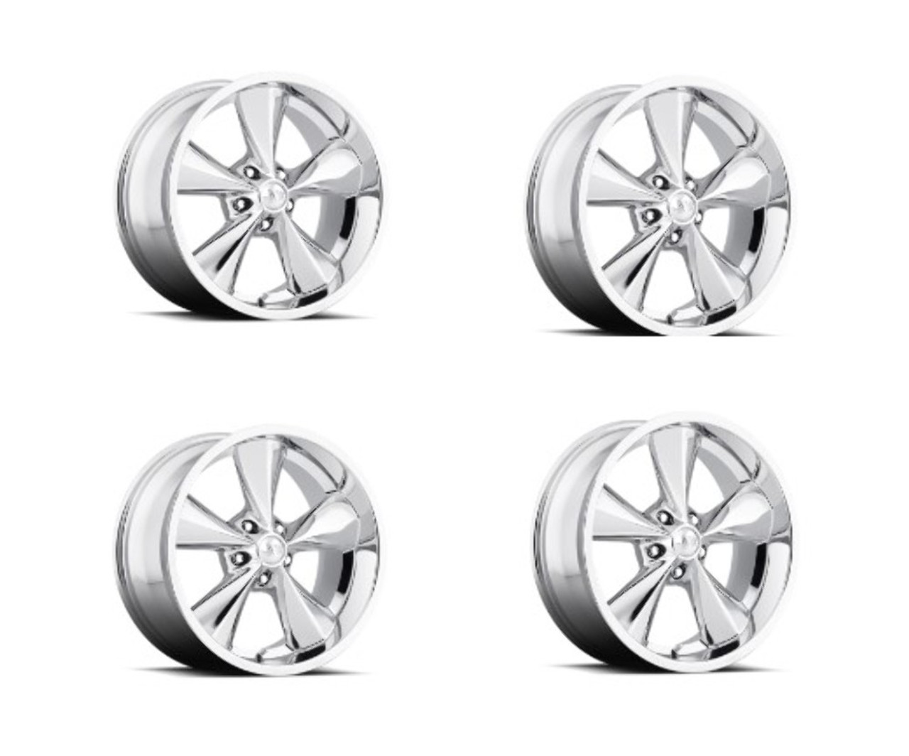 Set 4 15" Boyd Coddington BC1P Junkyard Dog 15x6 Wheels 5x4.5 -6mm Rims