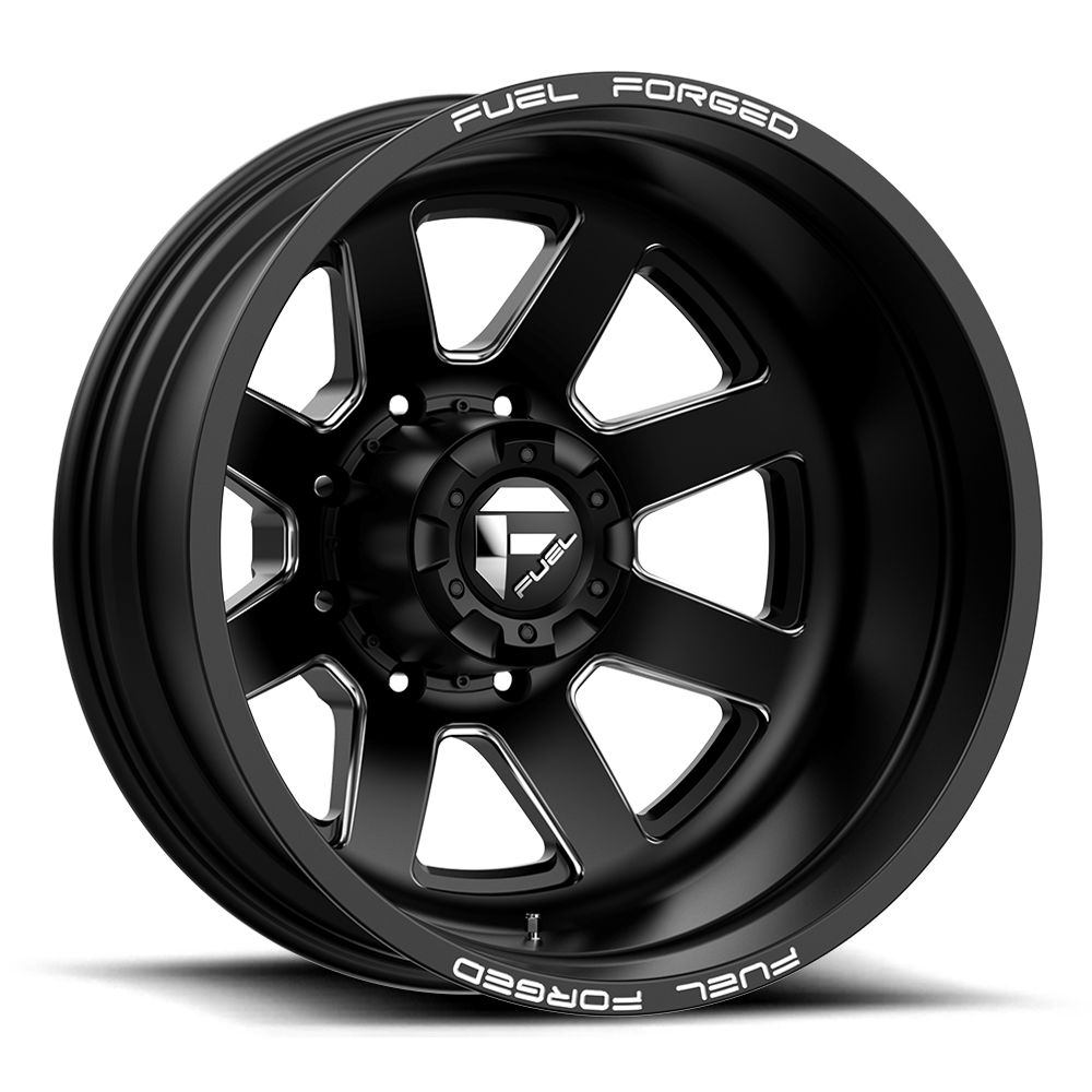 Fuel Mono DE09 FF09D 24x8.25 10x225 Matte Black Milled Wheel 24" -200mm Rim