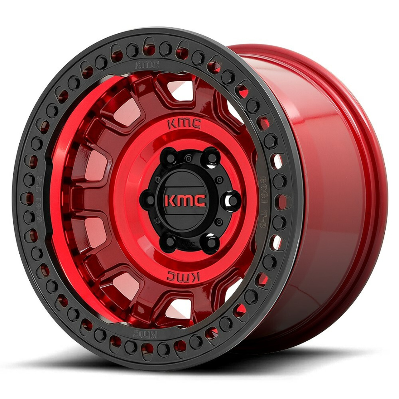 KMC KM236 Tank Beadlock 17x9 8x170 Candy Red Wheel 17" -38mm Rim