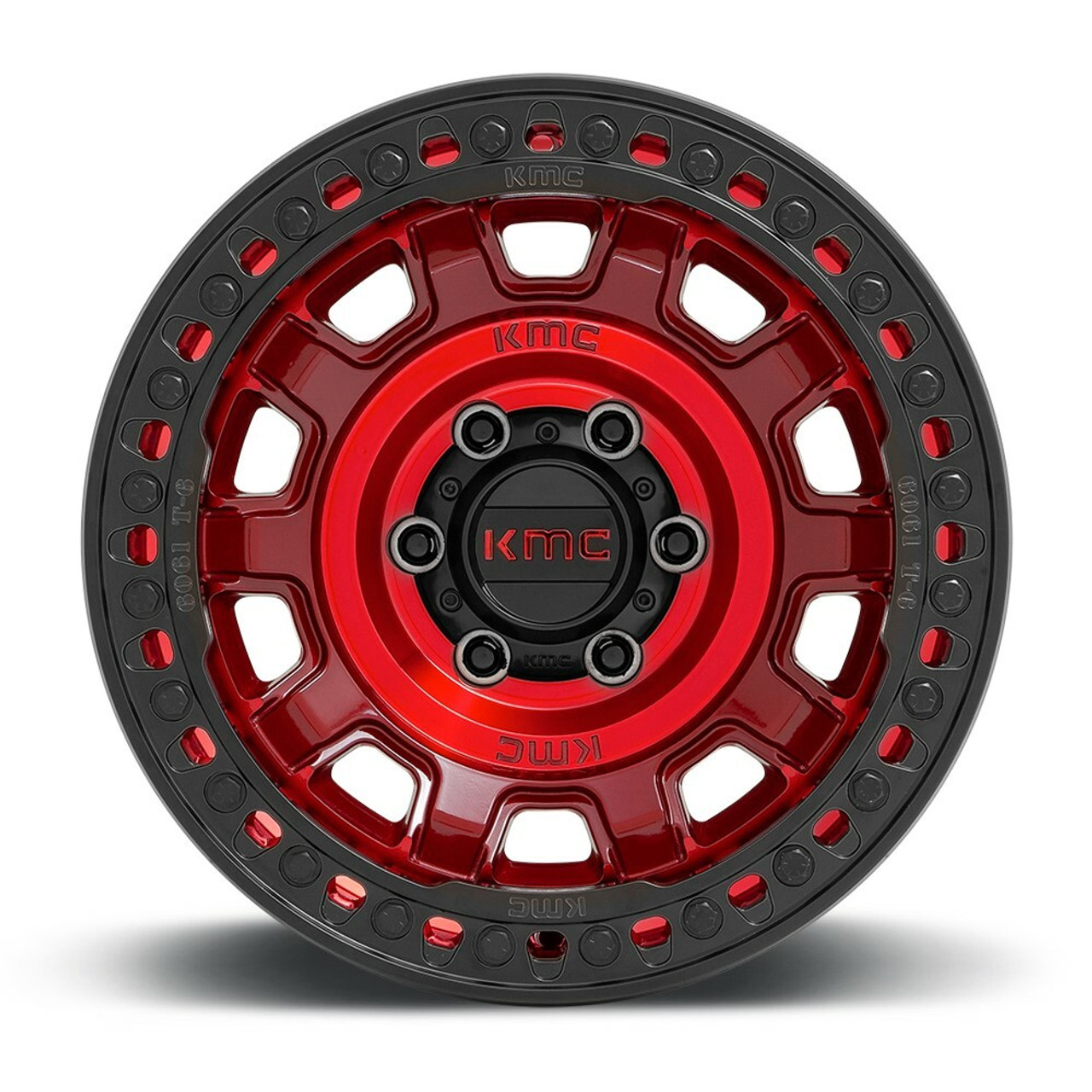KMC KM236 Tank Beadlock 17x9 8x170 Candy Red Wheel 17" -38mm Rim