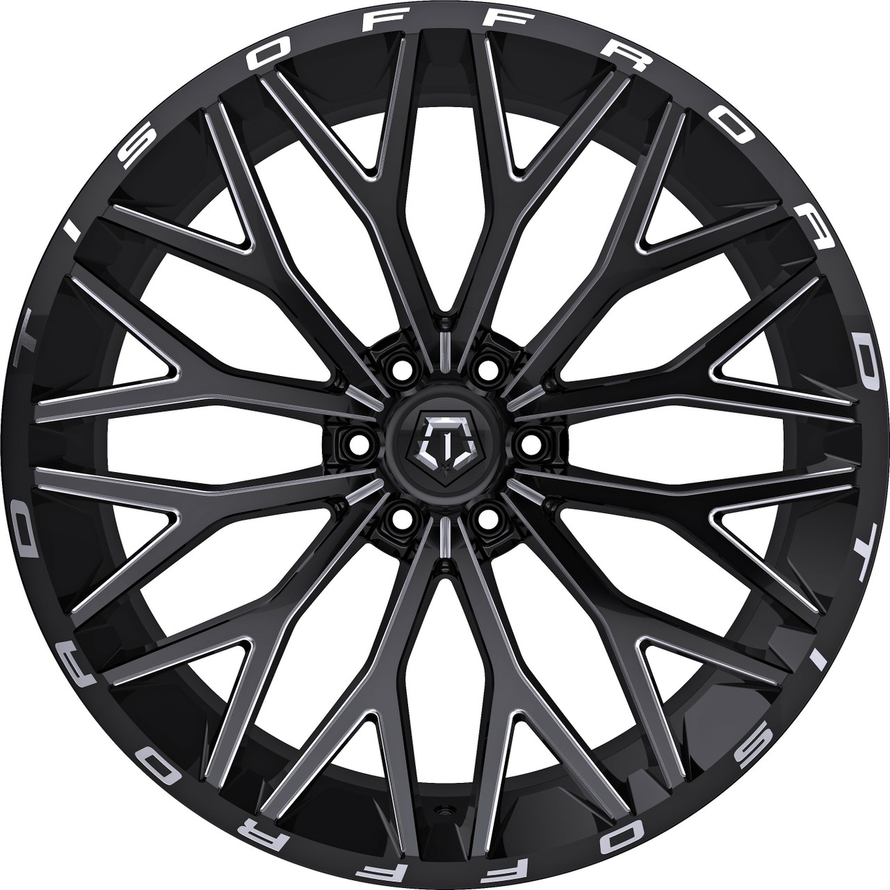 Set 4 22" TIS 566BM Gloss Black Milled 22x10 Wheels 6x5.5 -19mm Lifted Rims