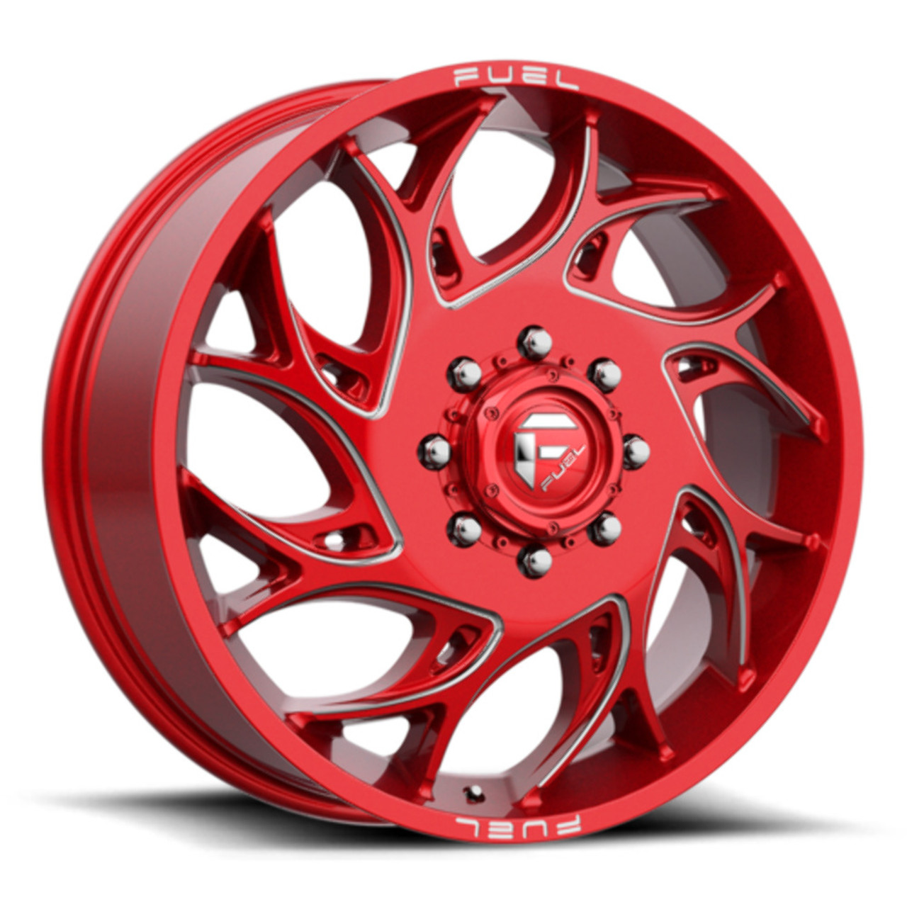 Fuel 1PC D742 Runner 20x8.25 8x6.5 Candy Red Milled Wheel 20" 105mm Rim