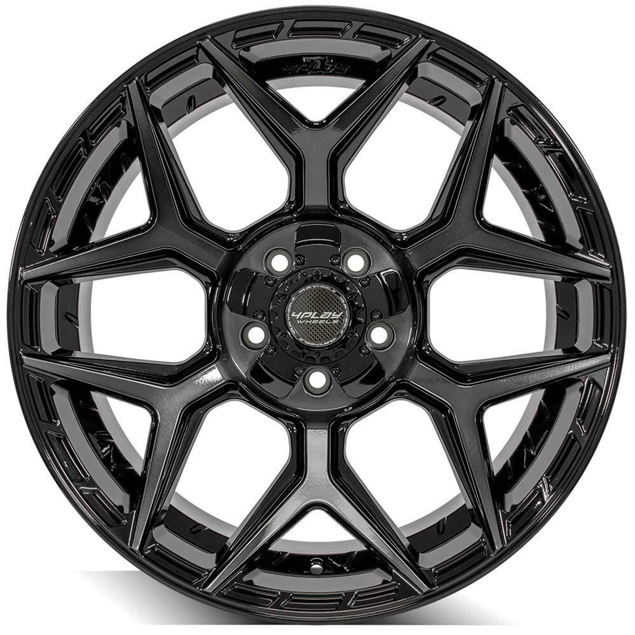 20" 4PLAY 4P06 Black Brushed Face & Tinted Clear 20x10 Wheel 5x5 5x5.5 -18mm Rim