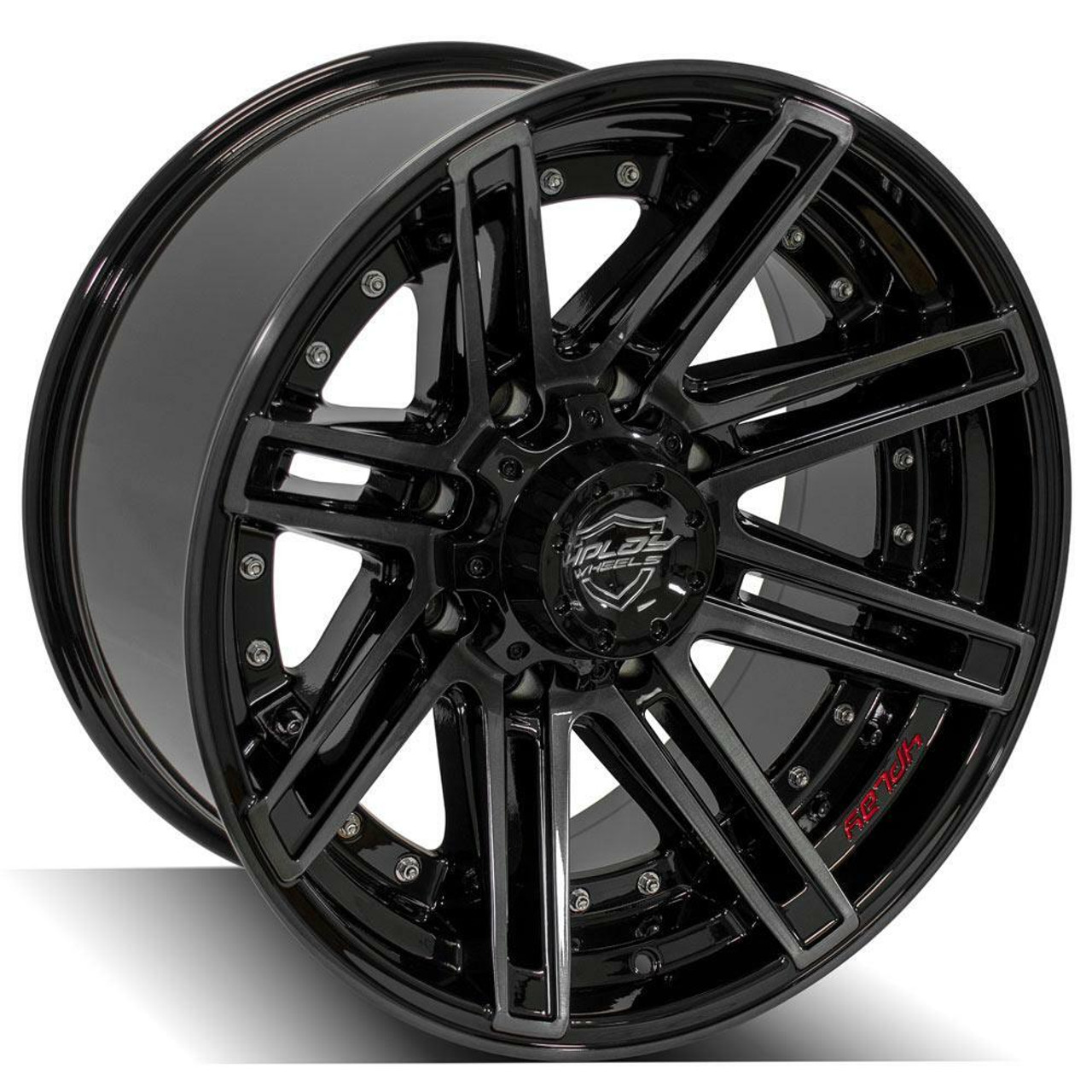 Set 4 20" 4PLAY 4P08 Black Brushed Face & Tinted Clear 20x10 Wheels 8x180 -24mm