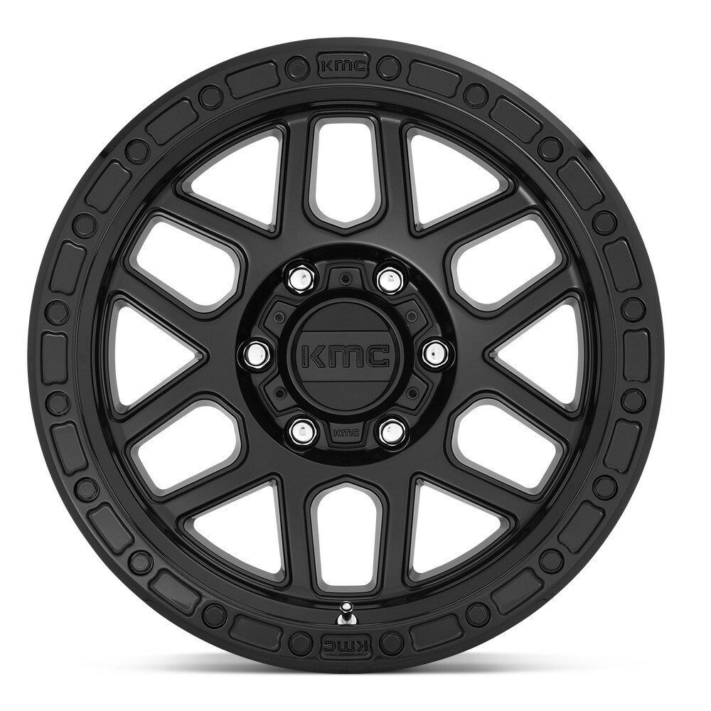 17" KMC KM544 Mesa 17x9 8x170 Satin Black Gloss Black Lip Wheel 18mm Offroad Rim For Ford F1250 F350 Truck