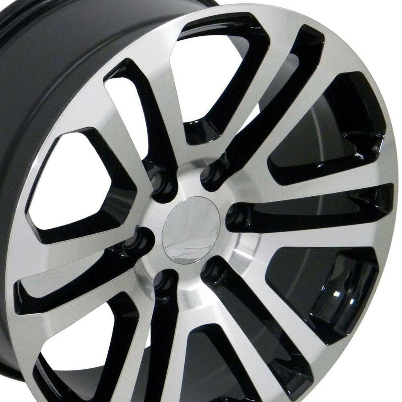 Set 4 20" OE Wheels CV99 Black Machined 20x9 Wheels 6x5.5 Rim 31mm For Chevy GMC