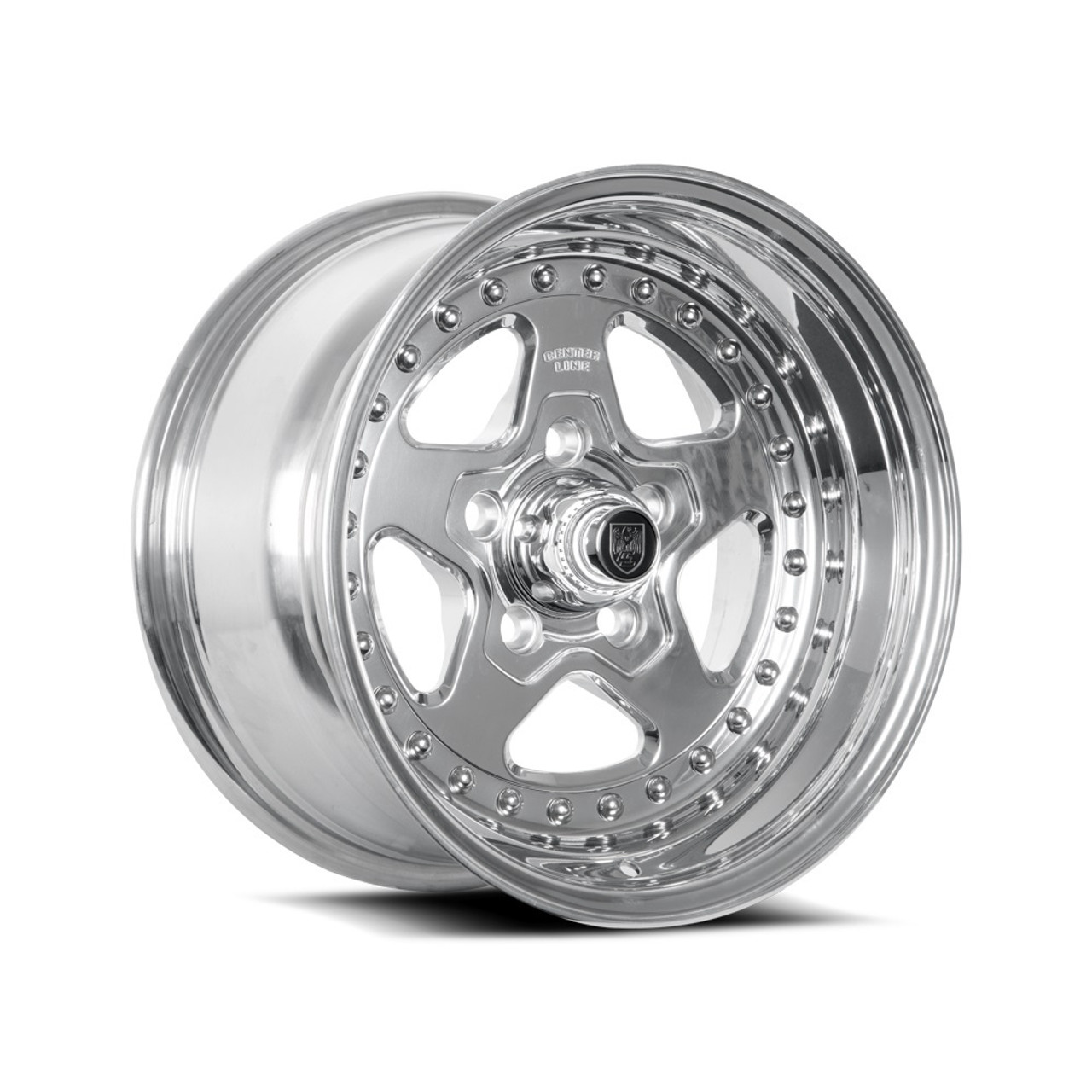 15" Center Line Telstar 2.0 Polish Center Polished Lip 15x7 Wheel 5x4.75 -06mm