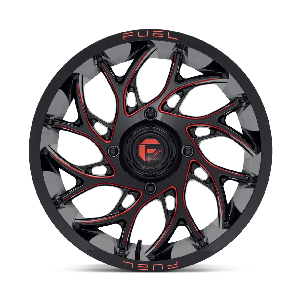Fuel UTV D779 Runner UTV 22x7 4x137 Gloss Black Milled Candy Red Wheel 22" 0mm