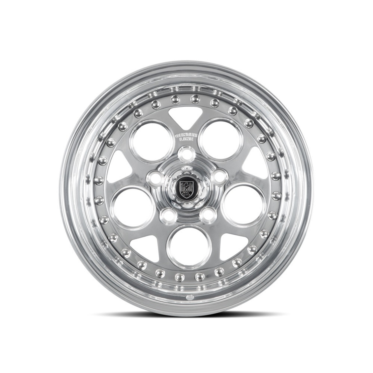 15" Center Line Rev 2.0 Polish Center Polished Lip 15x7 Wheel 5x4.5 -06mm Rim