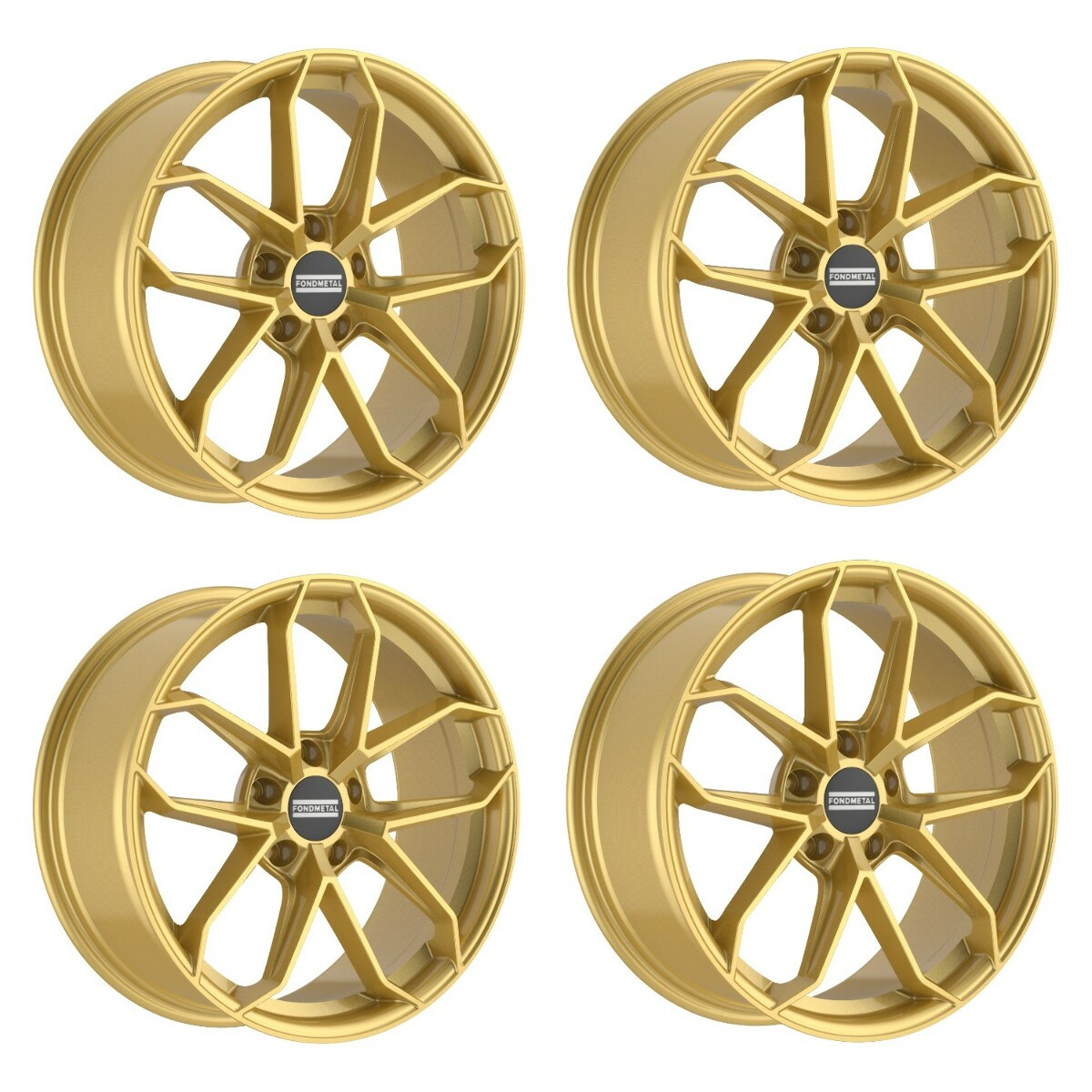 Set 4 20" Fondmetal Zelos Matt Gold 20x9 Wheels 5x112 26mm Rims