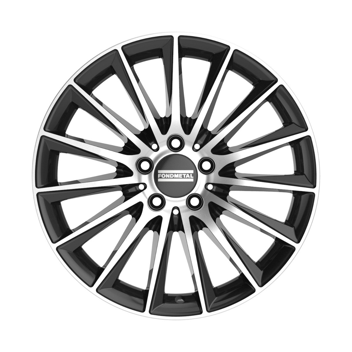 Set 4 18" Fondmetal Aidon Gloss Black Machined 18x8 Wheels 5x112 48mm Rims