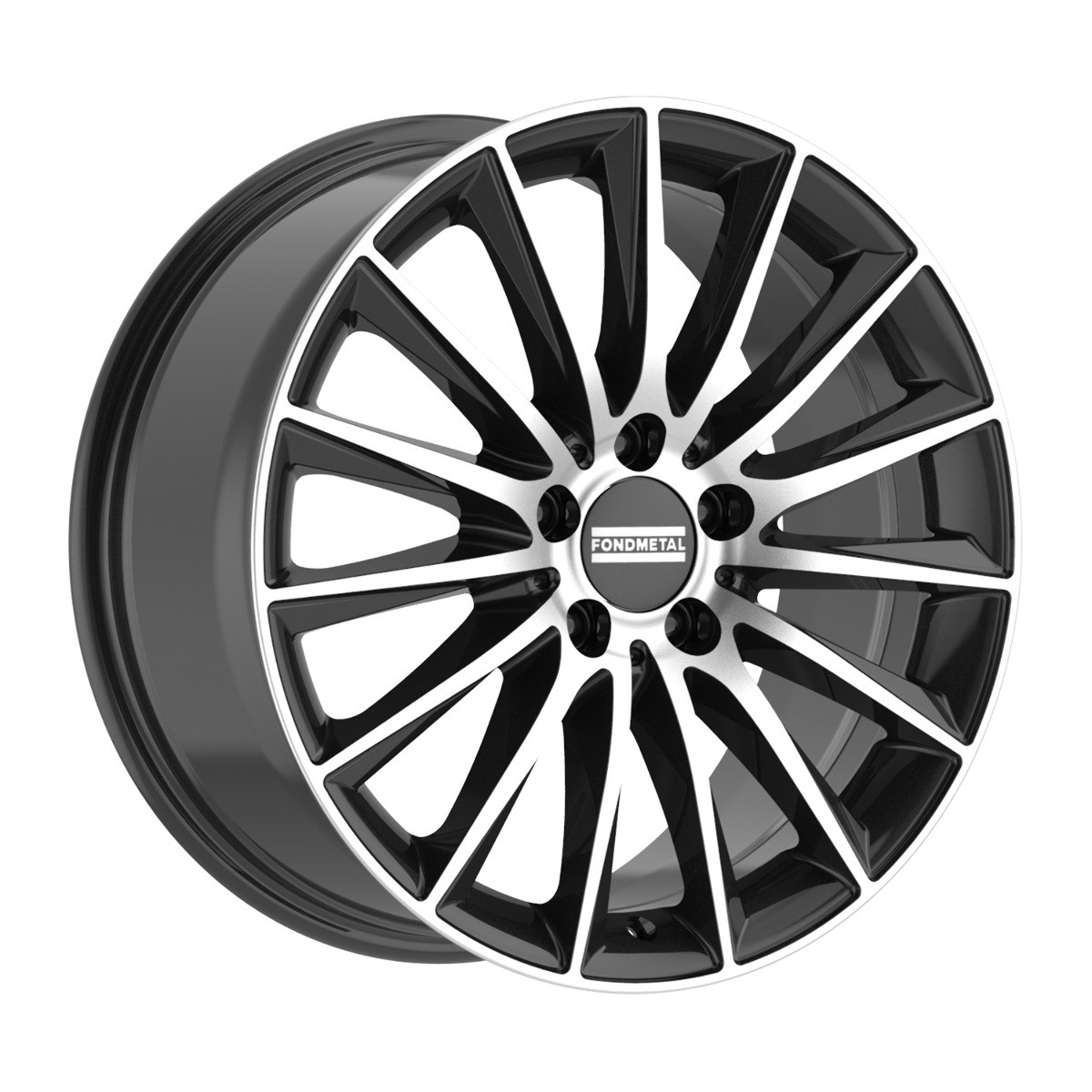 18" Fondmetal Aidon Gloss Black Machined 18x8 Wheel 5x112 38mm Rim