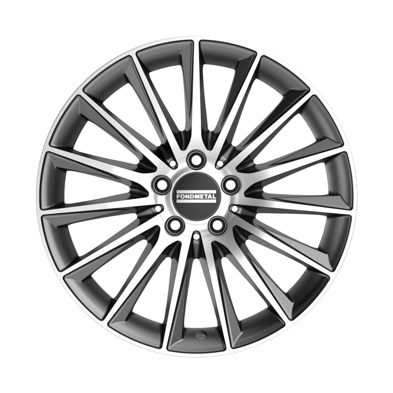 Set 4 19" Fondmetal Aidon Gloss Titanium Machined 19x9 Wheels 5x112 44mm Rims
