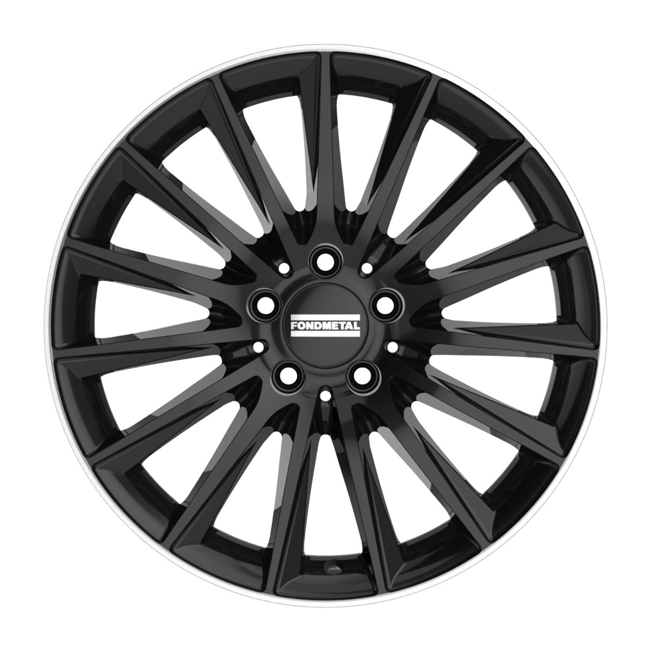 19" Fondmetal Aidon Gloss Black Machined Lip 19x9 Wheel 5x112 44mm Rim