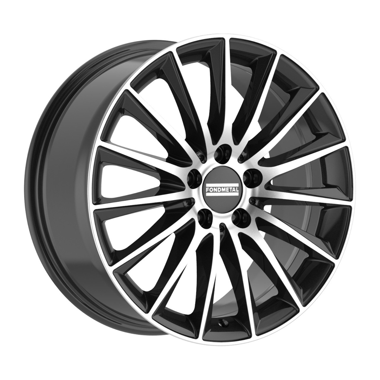 Set 4 19" Fondmetal Aidon Gloss Black Machined 19x9 Wheels 5x112 44mm Rims