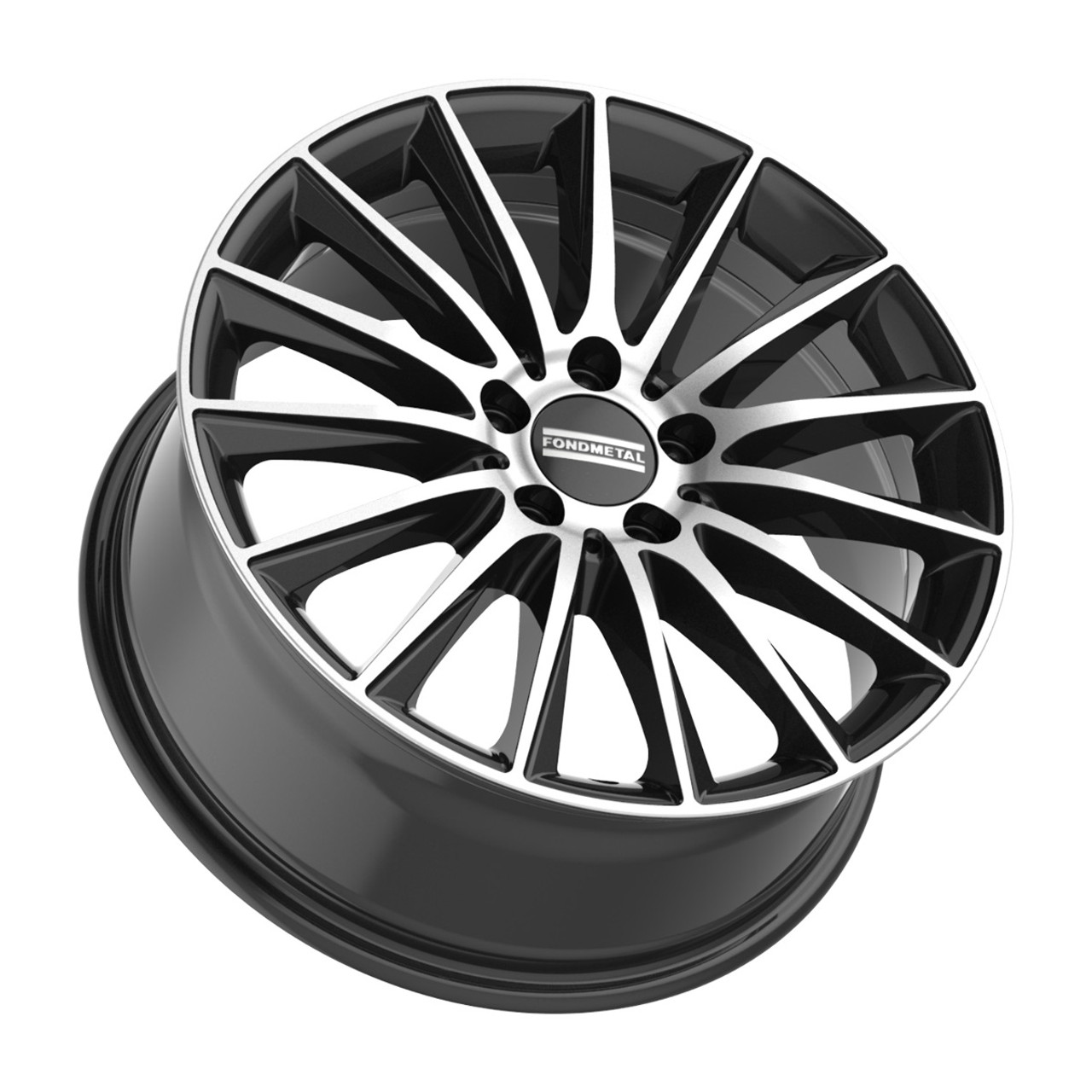 Set 4 19" Fondmetal Aidon Gloss Black Machined 19x9 Wheels 5x112 44mm Rims