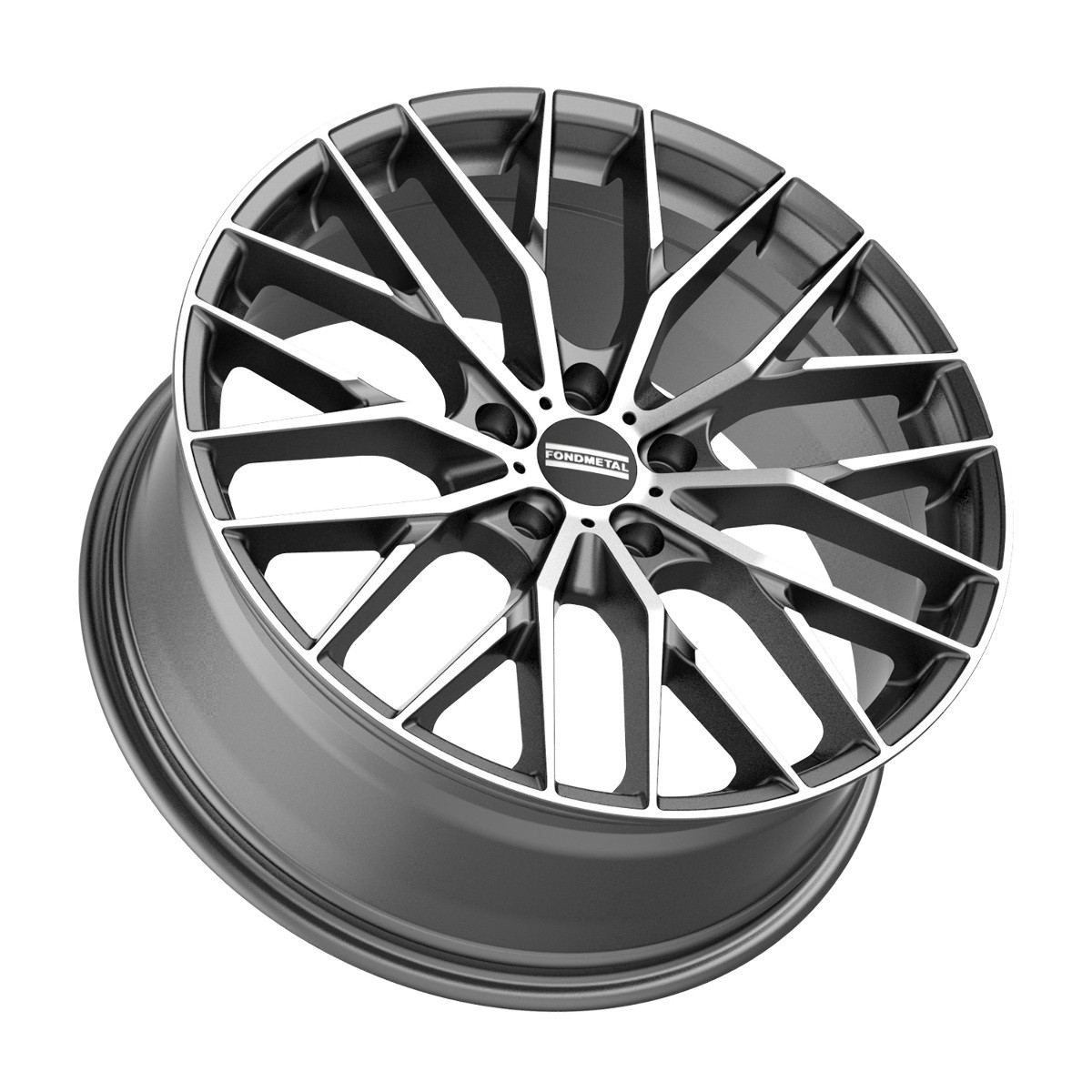 21" Fondmetal Makhai Gloss Titanium Machined 21x9 Wheel 5x112 25mm Rim
